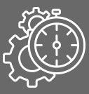 High efficiency icon with gear and clock
