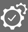 Premium construction icon with gear and check mark