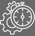 High efficiency icon with gear and clock
