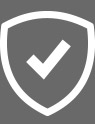 Safety icon with shield and check mark