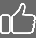 Convenient icon with thumbs up