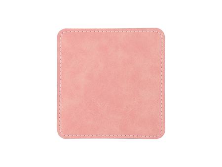Posavasos cuadrados de cuero PU para sublimación (rosa, 10 * 10 cm)